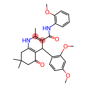 4-(2,4-dimethoxyphenyl)-N-(2-methoxyphenyl)-2,7,7-trimethyl-5-oxo-1,4,5,6,7,8-hexahydro-3-quinolinecarboxamide