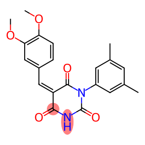 5-(3,4-dimethoxybenzylidene)-1-(3,5-dimethylphenyl)-2,4,6(1H,3H,5H)-pyrimidinetrione