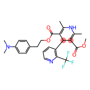 2,6-Dimethyl-4-[2-(trifluoromethyl)-3-pyridyl]-1,4-dihydropyridine-3,5-dicarboxylic acid 3-methyl 5-[2-[4-dimethylaminophenyl]ethyl] ester