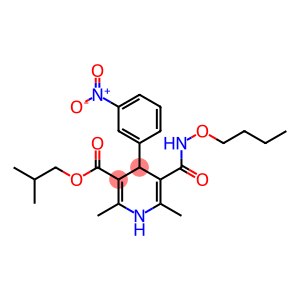 2,6-Dimethyl-4-(3-nitrophenyl)-5-[(butoxyamino)carbonyl]-1,4-dihydropyridine-3-carboxylic acid 2-methylpropyl ester