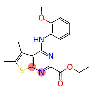 5,6-Dimethyl-4-(2-methoxyphenylamino)thieno[2,3-d]pyrimidine-2-carboxylic acid ethyl ester