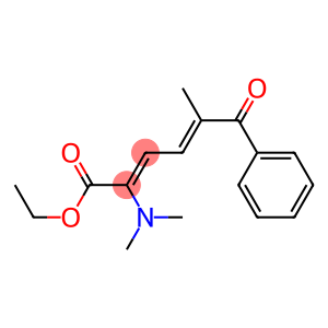 2-Dimethylamino-5-methyl-6-oxo-6-phenyl-2,4-hexadienoic acid ethyl ester