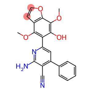 4,7-Dimethoxy-5-(4-phenyl-5-cyano-6-amino-2-pyridinyl)benzofuran-6-ol