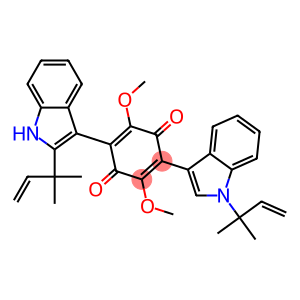 2-[1-(1,1-Dimethyl-2-propenyl)-1H-indol-3-yl]-5-[2-(1,1-dimethyl-2-propenyl)-1H-indol-3-yl]-3,6-dimethoxy-2,5-cyclohexadiene-1,4-dione