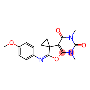 1,3-Dimethyl-6-(4-methoxyphenylimino)spiro[furo[2,3-d]pyrimidine-5(6H),1'-cyclopropane]-2,4(1H,3H)-dione