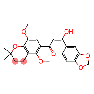 5,8-Dimethoxy-2,2-dimethyl-6-[3-(3,4-methylenedioxyphenyl)-3-hydroxypropenoyl]-2H-1-benzopyran