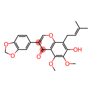 5,6-Dimethoxy-7-hydroxy-8-(3-methyl-2-butenyl)-3-(3,4-methylenedioxyphenyl)-4H-1-benzopyran-4-one