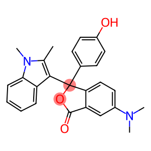 6-(Dimethylamino)-3-(4-hydroxyphenyl)-3-(1,2-dimethyl-1H-indol-3-yl)isobenzofuran-1(3H)-one