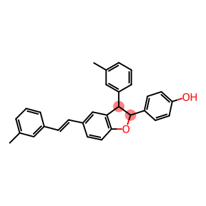 2,3-Dihydro-2-(4-hydroxyphenyl)-3-(3-methylphenyl)-5-[(E)-2-(3-methylphenyl)ethenyl]benzofuran