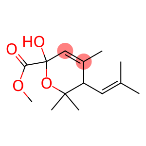 5,6-Dihydro-2-hydroxy-4,6,6-trimethyl-5-(2-methyl-1-propenyl)-2H-pyran-2-carboxylic acid methyl ester