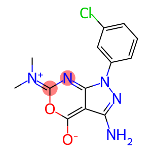 [1,6-Dihydro-3-amino-1-(3-chlorophenyl)-6-(dimethyliminio)pyrazolo[3,4-d][1,3]oxazine]-4-olate