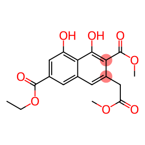 1,8-Dihydroxy-6-(ethoxycarbonyl)-2-(methoxycarbonyl)-3-naphthaleneacetic acid methyl ester