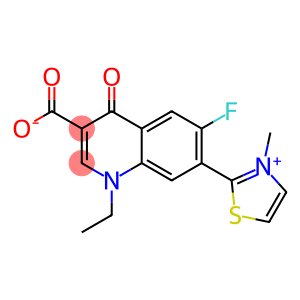 1,4-Dihydro-1-ethyl-4-oxo-6-fluoro-7-[(3-methylthiazol-3-ium)-2-yl]quinoline-3-carboxylic acid