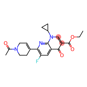 1,4-Dihydro-6-fluoro-7-[(1-acetyl-1,2,5,6-tetrahydropyridin)-4-yl]-4-oxo-1-cyclopropyl-1,8-naphthyridine-3-carboxylic acid ethyl ester