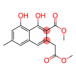 1,8-Dihydroxy-6-methyl-2-(methoxycarbonyl)-3-naphthaleneacetic acid methyl ester