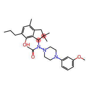 2,3-Dihydro-3-[[4-(3-methoxyphenyl)-1-piperazinyl]acetylamino]-2,2,7-trimethyl-5-propyl-1H-inden-4-ol