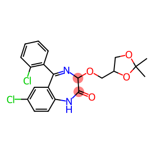 1,3-Dihydro-7-chloro-5-(o-chlorophenyl)-3-[(2,2-dimethyl-1,3-dioxolan-4-yl)methoxy]-2H-1,4-benzodiazepin-2-one