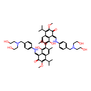 1,1'-Dihydroxy-3,3'-dimethyl-5,5'-diisopropyl-6,6'-dimethoxy-8,8'-bis[[4-[bis(2-hydroxyethyl)aminomethyl]phenylamino]methylene][2,2'-binaphthalene]-7,7'(8H,8'H)-dione