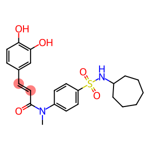 3,4-Dihydroxy-N-[4-[cycloheptylsulfamoyl]phenyl]-N-methyl-trans-cinnamamide