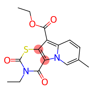 3,4-Dihydro-2,4-dioxo-3-ethyl-7-methyl-2H-1,3-thiazino[6,5-b]indolizine-10-carboxylic acid ethyl ester