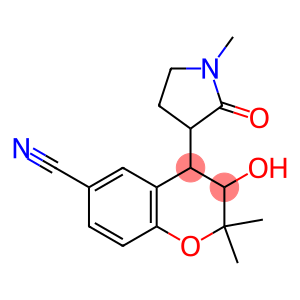 3,4-Dihydro-3-hydroxy-4-(1-methyl-2-oxo-3-pyrrolidinyl)-2,2-dimethyl-2H-1-benzopyran-6-carbonitrile