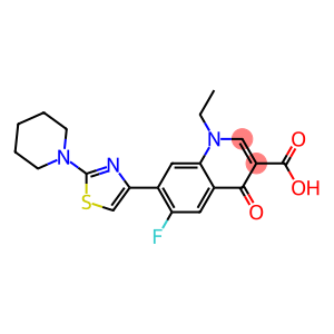 1,4-Dihydro-1-ethyl-4-oxo-6-fluoro-7-[2-piperidinothiazol-4-yl]quinoline-3-carboxylic acid