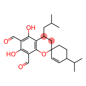 3,4-Dihydro-4-(2-methylpropyl)-5,7-dihydroxy-4'-isopropylspiro[2H-1-benzopyran-2,1'-cyclohexan]-2'-ene-6,8-dicarbaldehyde