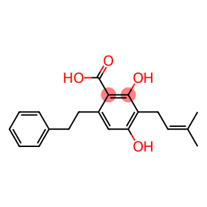 2,4-Dihydroxy-3-(3-methyl-2-butenyl)-6-(2-phenylethyl)benzoic acid