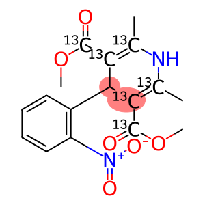 1,4-Dihydro-2,6-dimethyl-4-(2-nitrophenyl)-3,5-pyridine-2,3,5,6-13C4-dicarboxylic-13C2  acid  dimethyl  ester