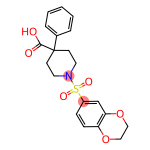 1-(2,3-DIHYDRO-1,4-BENZODIOXIN-6-YLSULFONYL)-4-PHENYLPIPERIDINE-4-CARBOXYLIC ACID