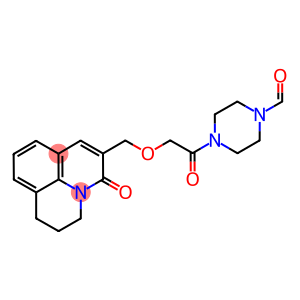 4-[2-((2,3-DIHYDRO-5-OXO-(1H,5H)-BENZO[IJ]QUINOLIZIN-6-YL)METHOXY)-1-OXOETHYL]PIPERAZINE-1-CARBOXALDEHYDE