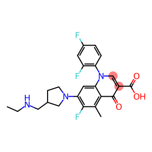 1-(2,4-Difluorophenyl)-6-fluoro-1,4-dihydro-5-methyl-4-oxo-7-[3-(ethylaminomethyl)-1-pyrrolidinyl]quinoline-3-carboxylic acid