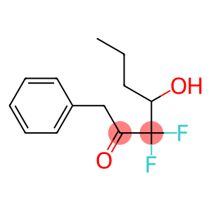 3,3-Difluoro-4-hydroxy-1-phenyl-2-heptanone