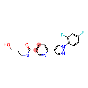 6-[1-(2,4-DIFLUOROPHENYL)-1H-PYRAZOL-4-YL]-N-(3-HYDROXYPROPYL)NICOTINAMIDE