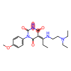 5-(1-{[2-(diethylamino)ethyl]amino}propylidene)-1-(4-methoxyphenyl)-2,4,6(1H,3H,5H)-pyrimidinetrione