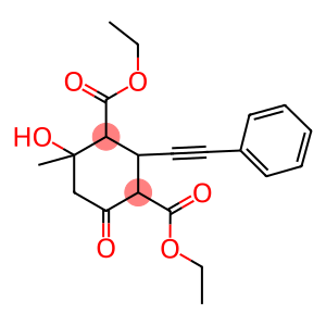 DIETHYL 4-HYDROXY-4-METHYL-6-OXO-2-(2-PHENYLETHYNYL)-1,3-CYCLOHEXANEDICARBOXYLATE