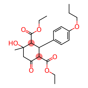 DIETHYL 4-HYDROXY-4-METHYL-6-OXO-2-(4-PROPOXYPHENYL)-1,3-CYCLOHEXANEDICARBOXYLATE