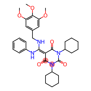 1,3-DICYCLOHEXYL-5-((PHENYLAMINO)(3,4,5-TRIMETHOXYBENZYLAMINO)METHYLENE)PYRIMIDINE-2,4,6(1H,3H,5H)-TRIONE