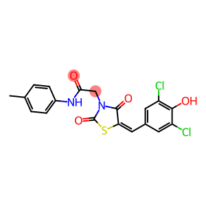 2-[5-(3,5-dichloro-4-hydroxybenzylidene)-2,4-dioxo-1,3-thiazolidin-3-yl]-N-(4-methylphenyl)acetamide