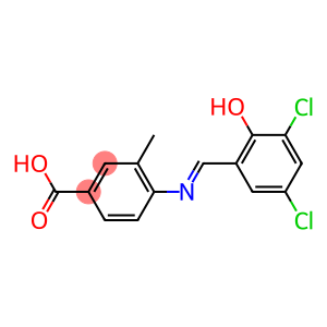 4-[(3,5-dichloro-2-hydroxybenzylidene)amino]-3-methylbenzoic acid