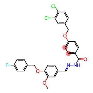 4-[(3,4-dichlorobenzyl)oxy]-N'-((E)-{4-[(4-fluorobenzyl)oxy]-3-methoxyphenyl}methylidene)benzenecarbohydrazide