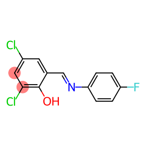 2,4-dichloro-6-{[(4-fluorophenyl)imino]methyl}phenol