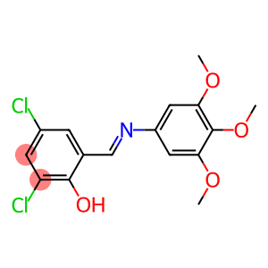 2,4-dichloro-6-{[(3,4,5-trimethoxyphenyl)imino]methyl}phenol