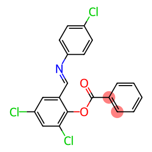 2,4-dichloro-6-{[(4-chlorophenyl)imino]methyl}phenyl benzoate