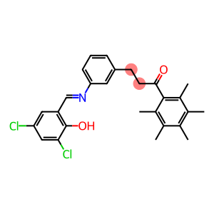3-{3-[(3,5-dichloro-2-hydroxybenzylidene)amino]phenyl}-1-(2,3,4,5,6-pentamethylphenyl)propan-1-one