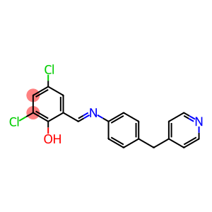 2,4-dichloro-6-({[4-(4-pyridylmethyl)phenyl]imino}methyl)phenol