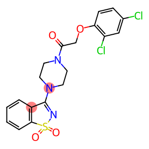 3-{4-[(2,4-DICHLOROPHENOXY)ACETYL]PIPERAZIN-1-YL}-1,2-BENZISOTHIAZOLE 1,1-DIOXIDE