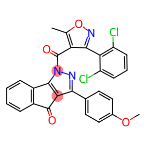 1-((3-(2,6-DICHLOROPHENYL)-5-METHYLISOXAZOL-4-YL)CARBONYL)-3-(4-METHOXYPHENYL)INDENO[2,3-D]PYRAZOL-4-ONE