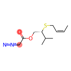 Diazoacetic acid [(R)-3-methyl-2-[(Z)-2-butenylthio]butyl] ester