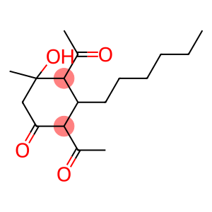 2,4-DIACETYL-3-HEXYL-5-HYDROXY-5-METHYLCYCLOHEXANONE